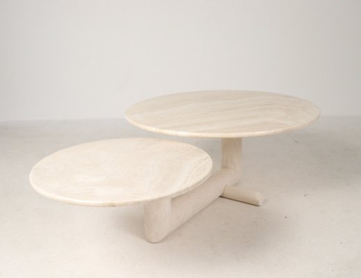 Sculptural Coffee Table in Travertine Italy 1980s for sale at Pamono