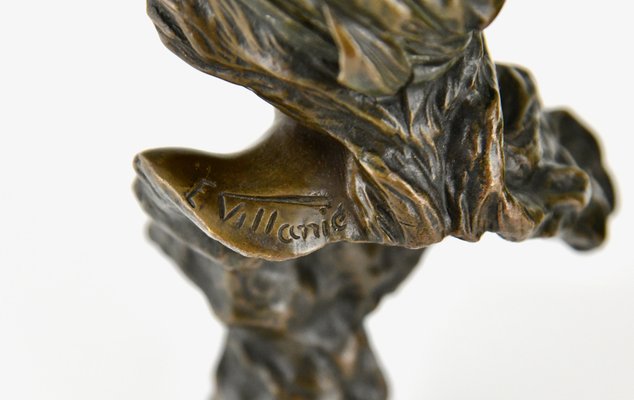 Emmanuel Villanis Mignon Bronze Bust Sculpture Rare Salon