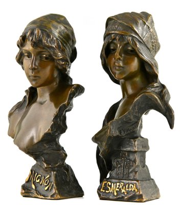 ▼希少 E.Villanis mignon SALON 1896 Emmanuel Villanis - LU - Salon 1896 - Art Nouveau bronze