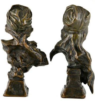 Emmanuel Villanis, Art Nouveau Busts of Mignon & Esmeralda