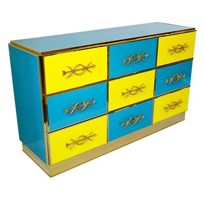 blue and yellow dresser Babyletto Hudson 6-Drawer Double Dresser – Baby Grand main image 1