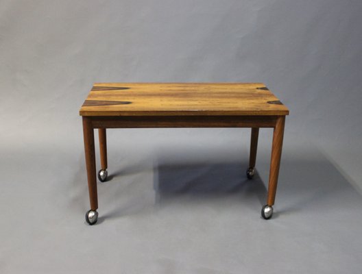 Danish Small Rosewood Table On Wheels 1960s For Sale At Pamono
