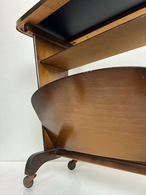 Vintage Side Table or Magazine Rack on Wheels, 1950s for sale at