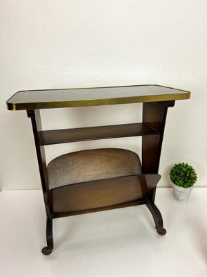 Vintage Side Table or Magazine Rack on Wheels, 1950s for sale at