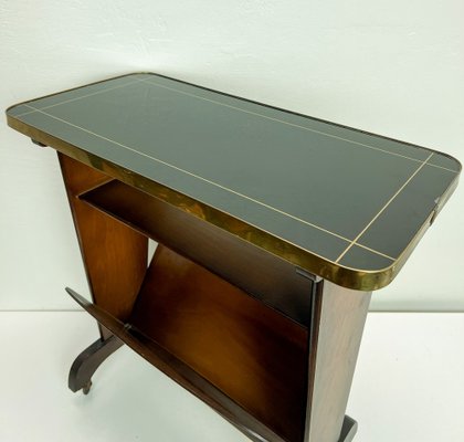 Vintage Side Table or Magazine Rack on Wheels, 1950s for sale at