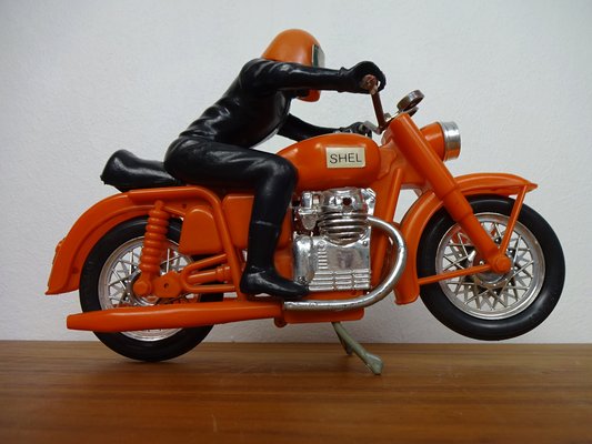 Large Vintage Orange Plastic Motorcycle 1970s for sale at Pamono
