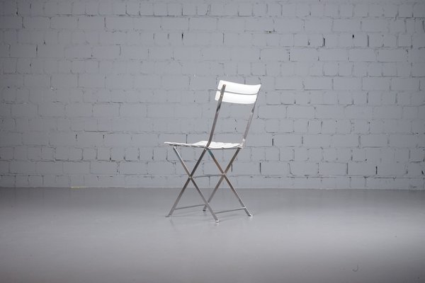 Celestina Folding Chair in White Leather by Marco Zanuso for Zanotta