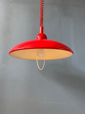 Red metal pendant light deals