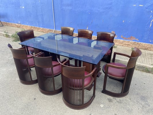 Barrel Chairs mit Tisch von Frank Lloyd Wright f r Cassina 9