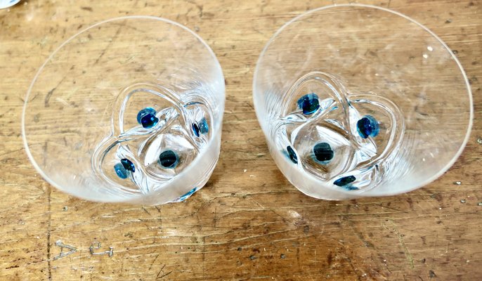 Lalique 青い葉形ガラス皿 箱付き 美術品・アンティーク