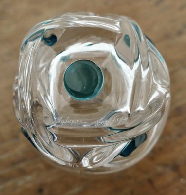 Turquoise Crystal Whiskey Tumbler Set from Lalique, 1950s