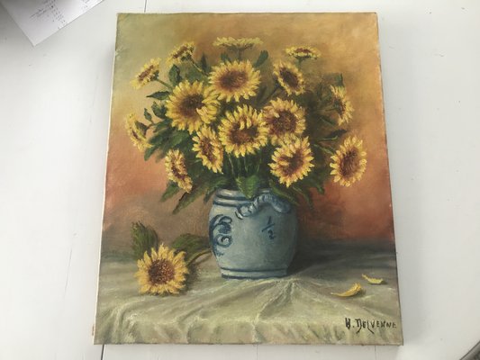Yeesam Kit Pittura Con I Numeri Per Adulti E Bambini - Motivo Girasoli - Tela 40,6x50,8 Cm Con Cornice - Fai Da Te
