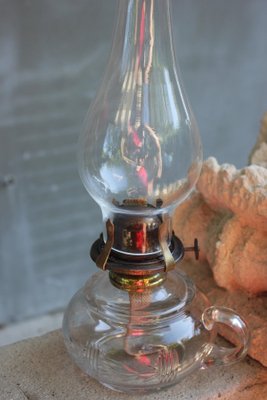 LAMPADA A OLIO kerosene antica vintage con capsula in vetro EUR 49