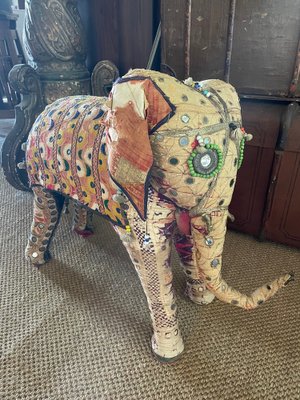 Vintage Elephant Textile Box From Rajasthan Vintage Elephant Textile Box From Rajasthan