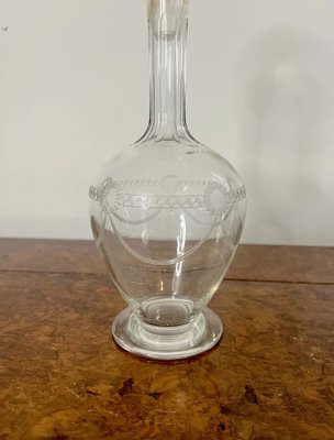 Ancienne Carafe En Verre Transparent - 150 Cl (1,5 L) - Bouteille Vin De Pays - Occasion