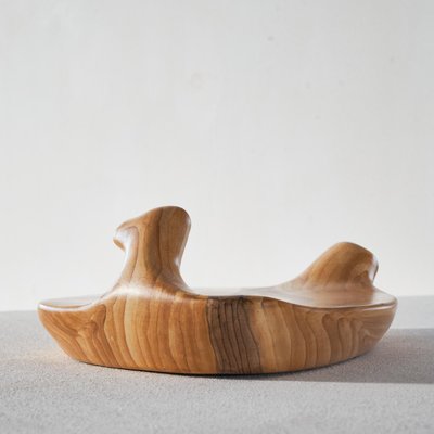Grandjean-Jourdan Faux Bois Ceramic Centerpiece Vallauris, 1960s 