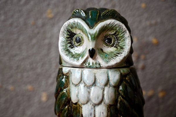 Piccolo Gufo In Vetro Verde Fatto A Mano – Miniatura Luminosa Per Collezionisti, Regalo Originale