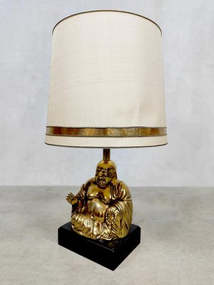 Vintage Eclectic Brass Buddha Table Lamp, 1960s for sale at  display picture 1