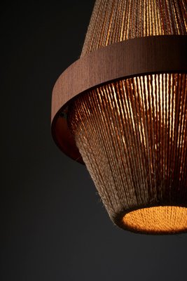 Teak & Rope Pendant by Ib Fabiansen for Fog & Mørup, 1960s for