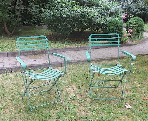 Poltrone da giardino in ferro dipinto, Francia, anni '20, set di 2 in  vendita su Pamono