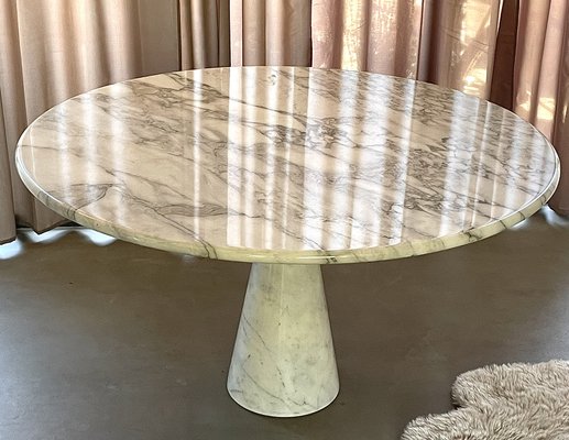 White Marble Dining Table Model M1 by Angelo Mangiarotti for