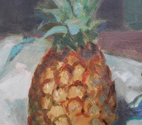 Lucien Martial, Still Life with Pineapple, 1960s, Oil on Paper, Framed for  sale at Pamono