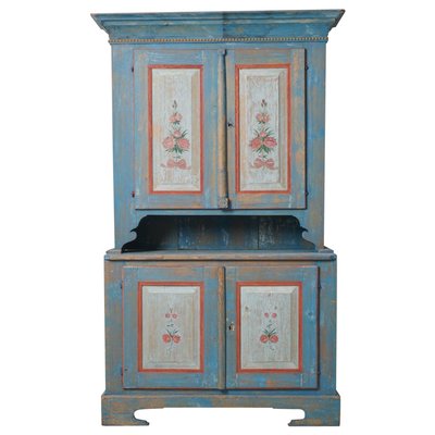 Swedish Blue Country Cabinet for sale at Pamono