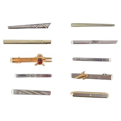 Danish Tie Pins in Sterling Silver and Gold-Plated Metal, Set of 10 for  sale at Pamono