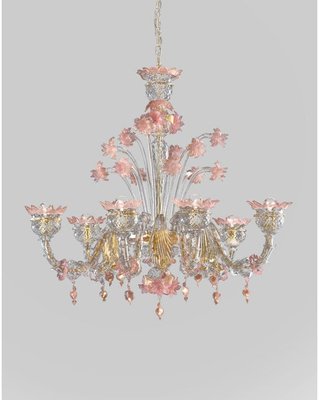 MURANO ITALY金彩 ピンクレースライン ピッチャー 花瓶 MURANO ITALY金彩 ピンクレースライン ピッチャー 花瓶 Huge