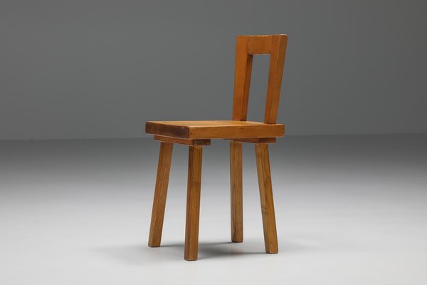 Set of Dining chair by Charlotte Perriand made for Les Arcs, 1960's