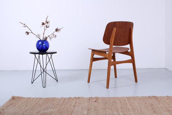 Model 155 Shell Chair in Oak and Teak by Børge Mogensen for Søborg 