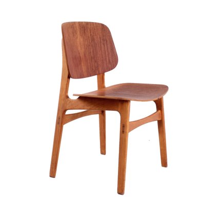 Model 155 Shell Chair in Oak and Teak by Børge Mogensen for Søborg 