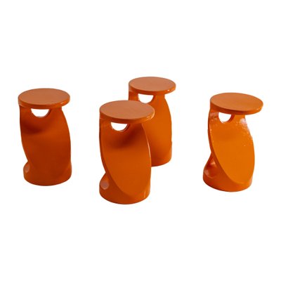 Orange Ceramic Coat Hangers, 1970s, Set of 4 for sale at Pamono