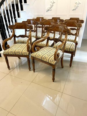 Antique Decorated Faux Birds Eye Maple Dining Chairs 1920 Set of