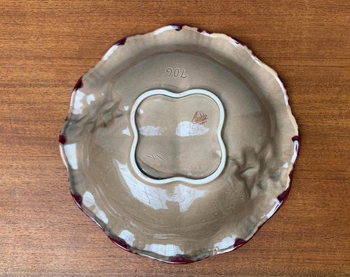 Large Mid-Century Eastern German GDR Pottery Bowl from Strehla