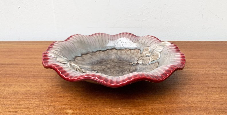 Large Mid-Century Eastern German GDR Pottery Bowl from Strehla