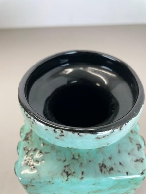 Turquoise Fat Lava Dots Ceramic Vase from VEB Haldensleben Turquoise Fat Lava Dots Ceramic Vase from VEB Haldensleben