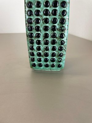 Turquoise Fat Lava Dots Ceramic Vase from VEB Haldensleben Turquoise Fat Lava Dots Ceramic Vase from VEB Haldensleben