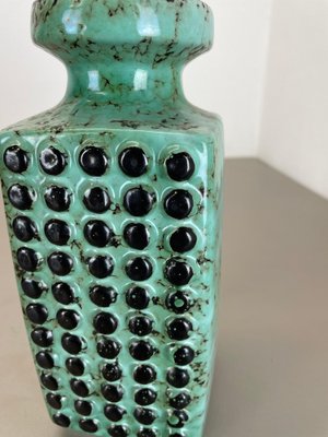 Turquoise Fat Lava Dots Ceramic Vase from VEB Haldensleben Turquoise Fat Lava Dots Ceramic Vase from VEB Haldensleben