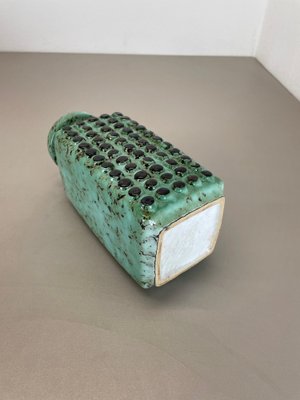 Turquoise Fat Lava Dots Ceramic Vase from VEB Haldensleben Turquoise Fat Lava Dots Ceramic Vase from VEB Haldensleben