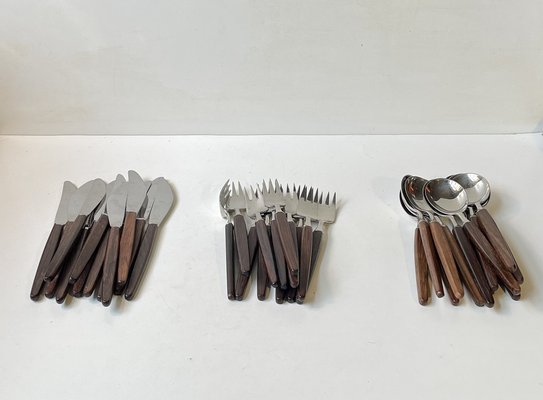 Mid-Century Rosewood Flatware Cutlery by Tias Eckhoff for Mid-Century Rosewood Flatware Cutlery by Tias Eckhoff for