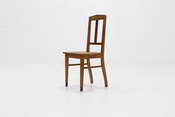 Amsterdam School Oak and Cane Side Chair, 1920s for sale at