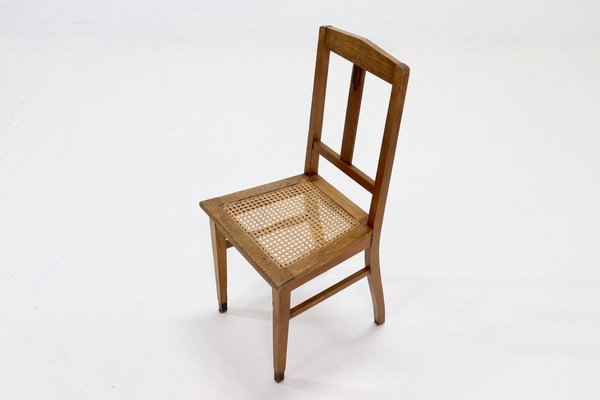 Amsterdam School Oak and Cane Side Chair, 1920s for sale at
