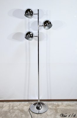 Lampadaire Vintage En Bois Et Métal Doré, 1970 | €2,100