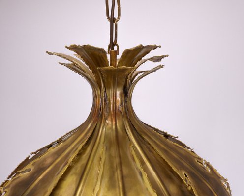 Brutalist Brass Suspension Light by Svend Aage Holm Sørensen