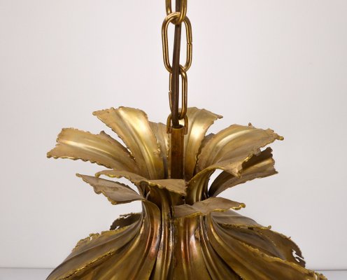 Brutalist Brass Suspension Light by Svend Aage Holm Sørensen