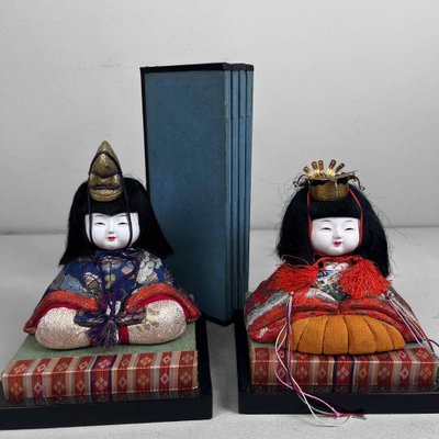 Japanese Hina Dolls (Hina Doll) with Byōbu (Folding Screen