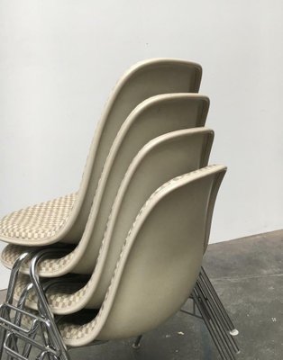 Mid-Century Fiberglass Side Stacking Chairs by Charles & Ray Eames