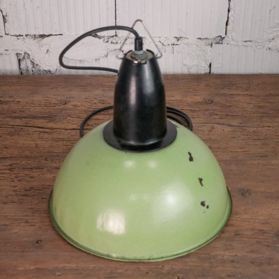 Industrial Green Suspension Lamp, Soviet Union, 1970s for sale at