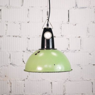 Industrial Green Suspension Lamp, Soviet Union, 1970s for sale at